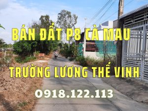 bán đất trường lương thế vinh p8 tp cà mau, cống bà cai